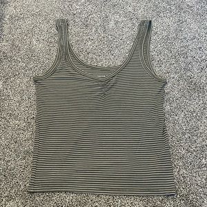 Green and white striped tank top